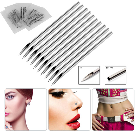 5 piezas desechables estériles agujas para Piercing corporal médico para ombligo y pezón oído nariz labio 12G/14G/16G/18G/20G ► Foto 1/6