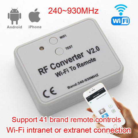 Convertidor RF de WIFI a Control remoto para puerta de garaje, interruptor de Control remoto Universal para puerta de garaje, código fijo, 315, 330, 433, 868 MHz ► Foto 1/6