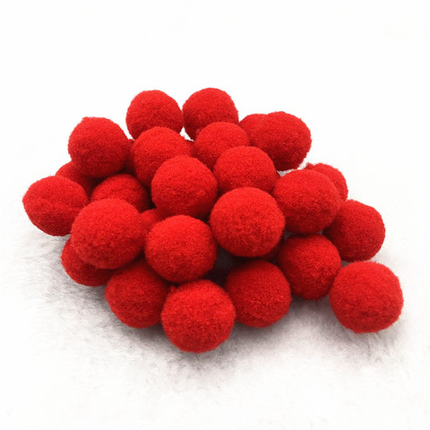 Mini pompón rojo de 8/10/15/20/25/30mm, esponjoso y suave, bolas para pompones, juguetes hechos a mano para niños, decoración de bodas, suministros de artesanía de costura DIY ► Foto 1/5