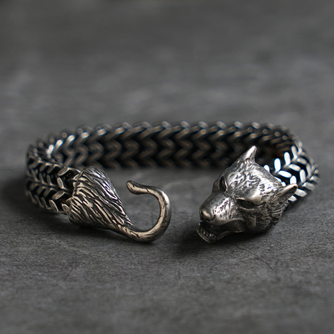 Viking Wolf-pulsera de acero inoxidable Unisex ► Foto 1/5