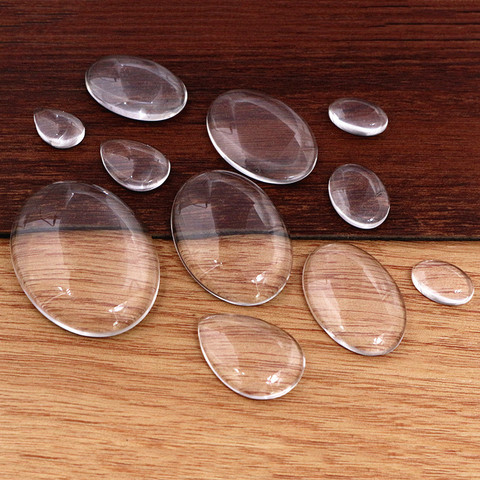 10x14mm 13x18mm 18x25mm 20x30mm 25x35mm 30x40mm gota OVAL plana parte trasera transparente Cabochon de vidrio de alta calidad venta al por mayor promoción ► Foto 1/6