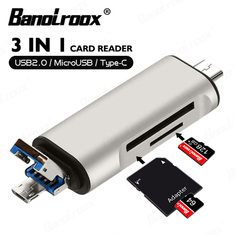 Lector de tarjetas multifunción MINI USB 2,0 + OTG + tipo-c, lector de tarjeta de memoria Micro SD/SDXC, adaptador TF para PC/teléfonos ► Foto 1/6