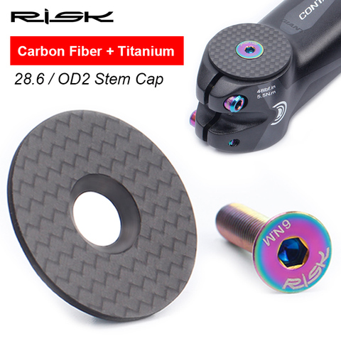 RISK-Tapa superior de carbono para vástago de bicicleta, con tornillo para Steerer 28,6/31,8, tapas de tubo de horquilla, cubierta para auriculares ► Foto 1/6