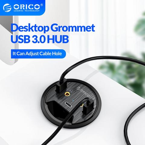 ORICO-ojal de sobremesa USB 3,0 HUB tipo C, divisor de alta velocidad con adaptador de microfono para auriculares SD TF para Accesorios de ordenador ► Foto 1/6