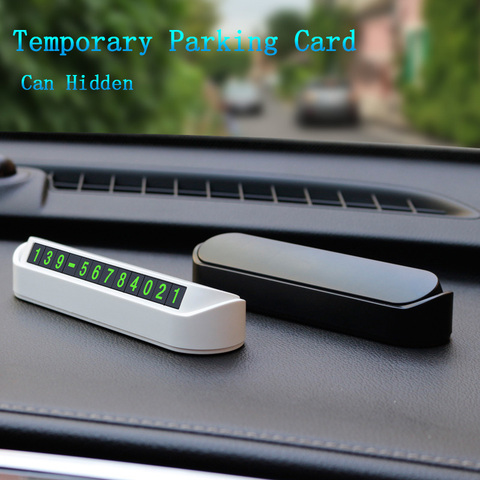Para estacionamiento temporal de coche tarjeta Placa de tarjetas de número de teléfono coche parque para accesorios para automóviles coche-estilo de 13x2.5cm ► Foto 1/5