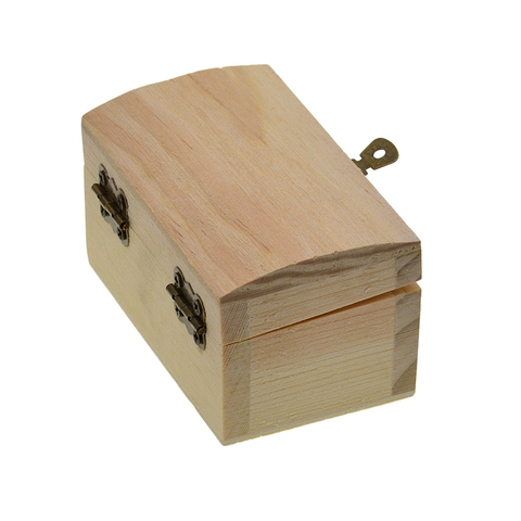 Caja de madera sin terminar, caja del Tesoro para las baratijas del maquillaje de la joyería, almacenamiento casero y escaparate del organizador ► Foto 1/6