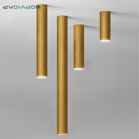 Lámpara Led de techo de tubo largo, foco montado en superficie, moderna, de aluminio dorado, blanco y negro, iluminación interior, AC110V, 220V ► Foto 1/6