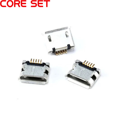 100 unids/lote 5 Pin SMT conector de enchufe Micro USB tipo B hembra colocación SMD DIP conector de enchufe ► Foto 1/4