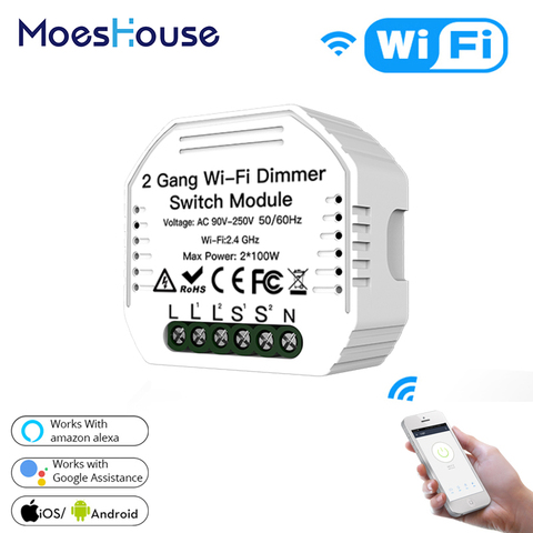 DIY WiFi luz inteligente LED regulador de intensidad de vida inteligente/Tuya APP inalámbrico Módulo de Control Remoto trabajo con Alexa Google 2 ► Foto 1/6