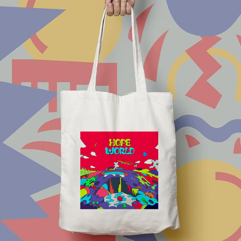 Bolso de compras reutilizable con estampado de Hope World para mujer, bolsa de libro de lona, bolso de hombro femenino, a la moda ► Foto 1/6