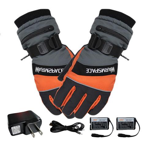 1 par de Guantes Térmicos eléctricos calentadores de mano USB de invierno Guantes Térmicos impermeables con batería para guantes de esquí de motocicleta ► Foto 1/6