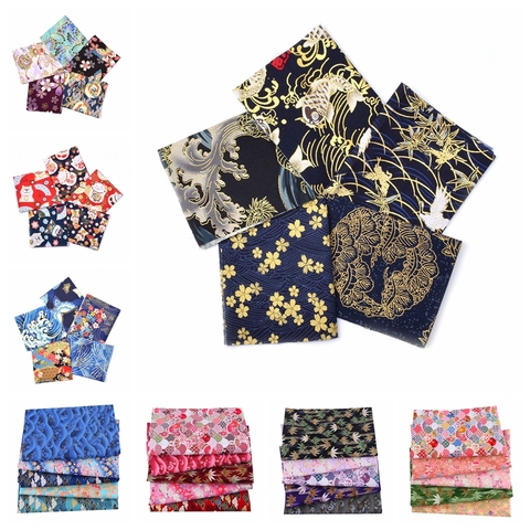 Tela de algodón japonés de 20x25cm para Patchwork, muñecas para coser y bolsas, Material acolchado, 5 uds. ► Foto 1/6
