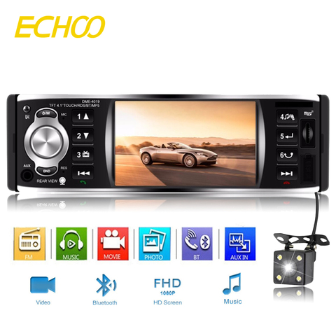 1Din 4,1 pulgadas Radio del coche de la pantalla de contacto de Audio estéreo Fm Bluetooth 2,0 Mp5 Player Cámara Dme-4019 ► Foto 1/6