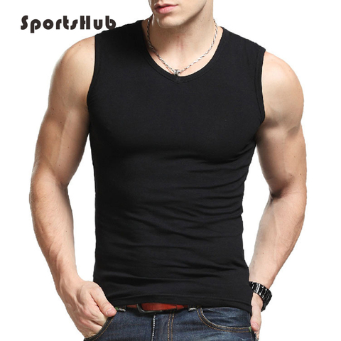 SPORTSHUB-Camiseta sin mangas de algodón para hombre, camisetas sin mangas ultraligeras para entrenamiento y ejercicio, chaleco deportivo para Fitness, SAA0014 ► Foto 1/2