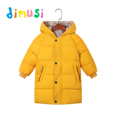 DIMUSI-chaquetas de invierno para niños y niñas, Parkas gruesas y cálidas con capucha, ropa larga, cortavientos ► Foto 1/6