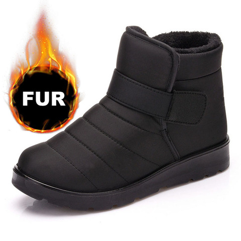 Botas de nieve de invierno para hombre, botines de piel, cálidas y afelpadas, para trabajo al aire libre, impermeables, de talla grande, Unisex ► Foto 1/6