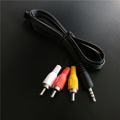 Conector Jack macho a 3 RCA de 1,5 M y 3,5mm, adaptador de alta calidad de 3,5 a RCA, Cable AV de Audio y vídeo ► Foto 1/6