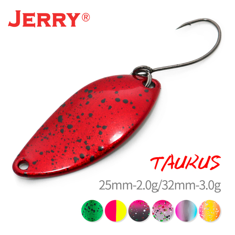 Jerry Taurus girando zona trucha de cebos para pescar en cucharas de latón amplia Wobbler Spinner cebo de Pesca de agua dulce cebo duro ► Foto 1/6