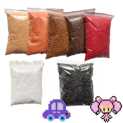 Mini cuentas hama para niños, 10000 unids/bolsa, 2,6mm, juguete artesanal, mezcla de colores, cubierta negra, color blanco, fusible, juguetes de aprendizaje para niños ► Foto 1/5