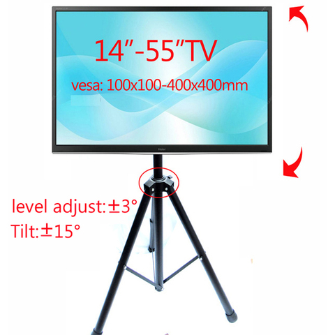 Trípode Universal para suelo de tv LCD, soporte para monitor VESA de 300x300, 14-55 pulgadas, altura ajustable, 50kg de altura, novedad de DLS-12MT ► Foto 1/3