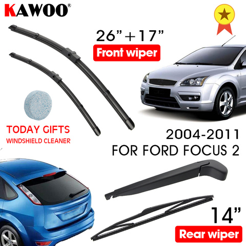 KAWOO-escobilla limpiaparabrisas de coche, escobilla limpiaparabrisas delantero y trasero para Ford Focus 2 Hatchback Año 2004-2011, accesorios para coche ► Foto 1/6