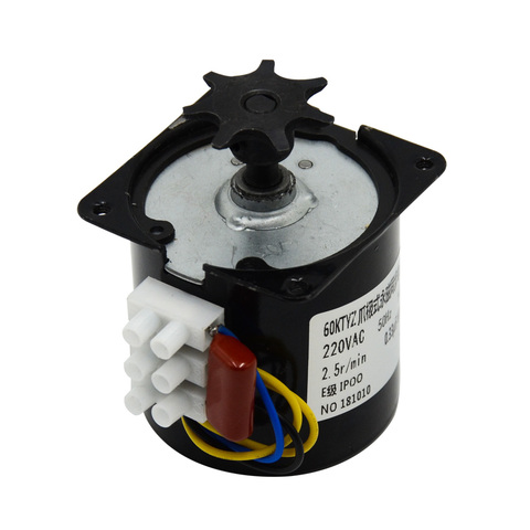 Motor de microengranaje de 220V CA, 14W, 60KTYZ, 50Hz, Motor de engranaje sincrónico de imán permanente, baja velocidad, 2,5 r/min ► Foto 1/6