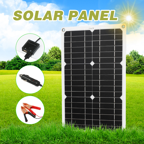 Kit de Panel Solar de 180W y 12V, módulo monocristalino con controlador de carga Solar, Kits de cables de conexión SAE ► Foto 1/6