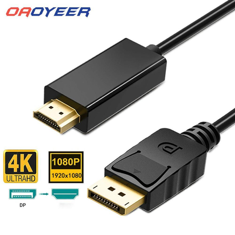 Displayport-adaptador compatible con HDMI, convertidor de puerto de pantalla de 6 pies, 1080P, 4K, para PC, portátil, proyector, DP a Displayport ► Foto 1/6