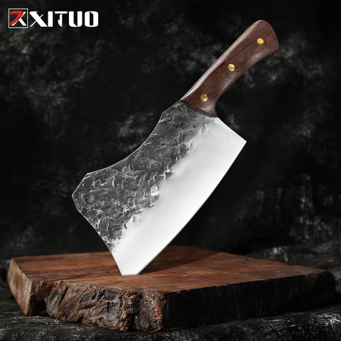 XITUO Super grande cuchillo hecho a mano G 1185 pulgadas 9 Hotel cocina carnicero cuchillo especial alto manganeso acero forjado Chef herramientas ► Foto 1/6