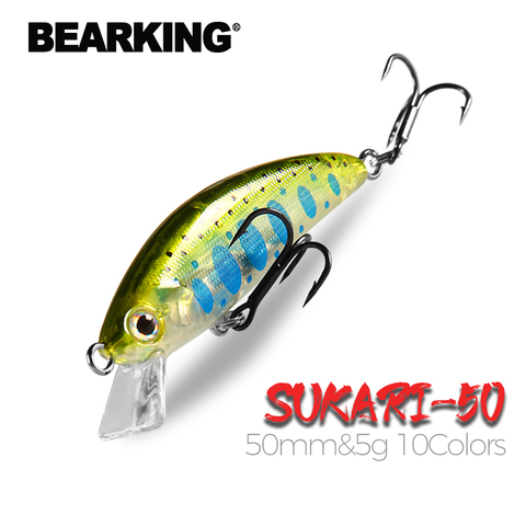 BEARKING 50mm 5g hundiendo caliente Señuelos de Pesca de trucha Mini pez aparejos de pesca Wobbler agua dulce manivela Artificial cebo duro ► Foto 1/6