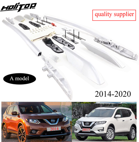 Portaequipajes Barra de techo para Nissan New x-trail Rogue 2015 2016 2017 2022, aleación de aluminio, 3 opciones, fijar por tornillo o pegamento ► Foto 1/6