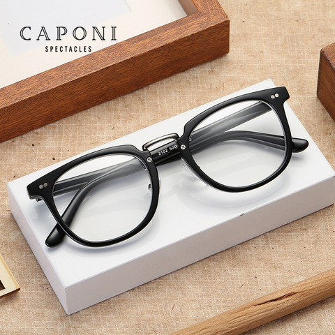 CAPONI-gafas de lectura para hombres, lentes de protección para miopía, hipermetropía, con luz azul, Marco para ordenador, gafas graduadas J7200 ► Foto 1/6