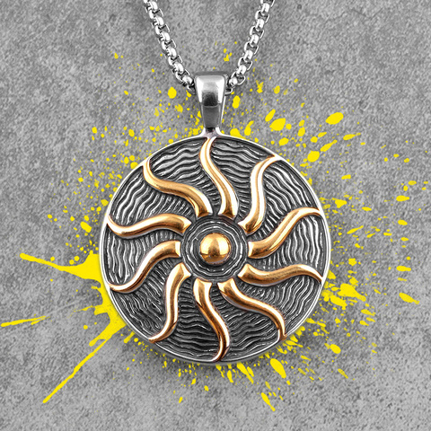 Apollo talismán dios Sol de acero inoxidable collares de hombres cadena Punk para novio, hombre de la creatividad regalo venta al por mayor ► Foto 1/6