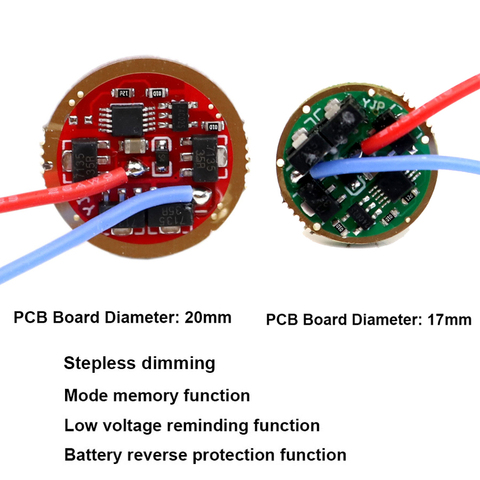 Controlador LED de atenuación continua, placa de circuito de 20mm, 17mm, 7135x6, AMC, 7135x6, para T6, L2, U2, XPL, SST20, SST40, Memoria con modo linterna ► Foto 1/6