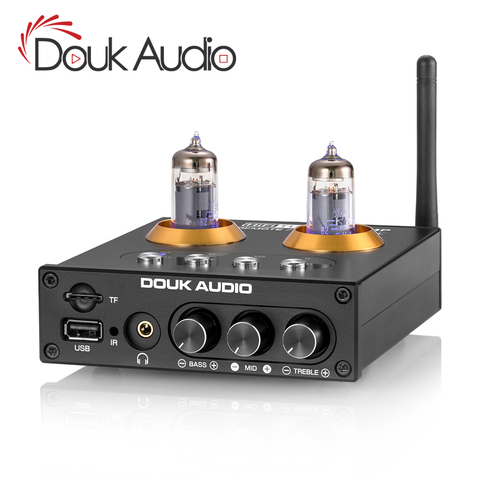 Douk Audio Mini Bluetooth 5,0 vacío preamplificador de tubo estéreo HiFi receptor de Audio USB reproductor de música auriculares amplificador tarjeta TF ► Foto 1/6