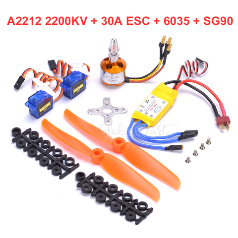 Motor sin escobillas A2212 2212 2200KV 30A ESC, montaje de Motor 6035 hélice SG90 9G, Micro Servo para helicóptero de avión de ala fija RC ► Foto 1/5