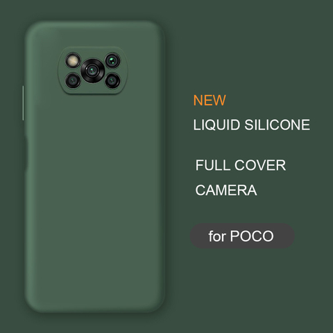 Funda completa de silicona líquida funda de teléfono para Xiaomi Poco X3, Nfc, M2, F2 Pro, X2, Original, global ► Foto 1/6