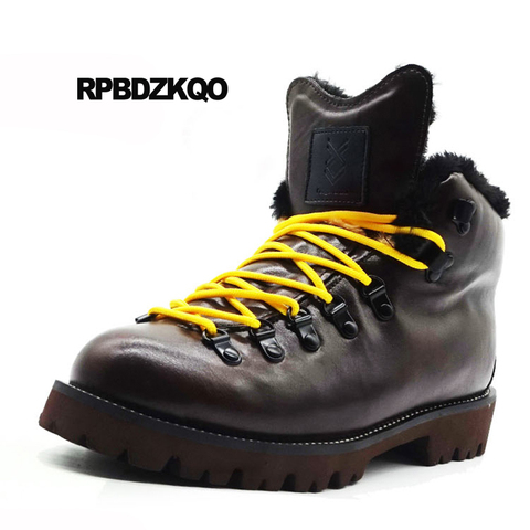 Botas de invierno militares de talla grande para hombre, botines cálidos de estilo británico, de piel sintética de diseñador, de combate, impermeables, zapatos coreanos, para otoño ► Foto 1/6