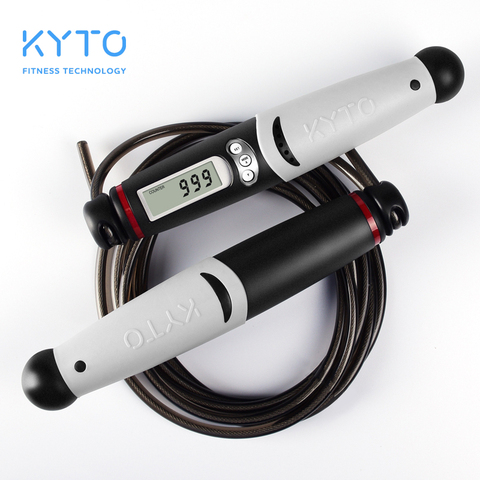 KYTO Jump Rope contador Digital para entrenamiento de Fitness en interiores/exteriores boxeo cuerda de saltar de calorías ajustable entrenamiento para mujeres, hombres ► Foto 1/6