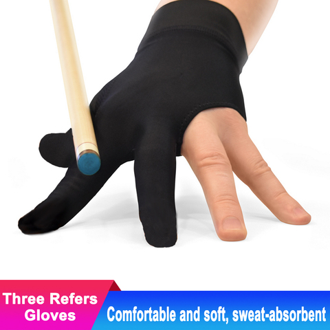 5 uds Tres dedos de billar Snooker guantes suave negro izquierda mano taco de billar guantes Biliardo Billard accesorios deportivos ► Foto 1/6