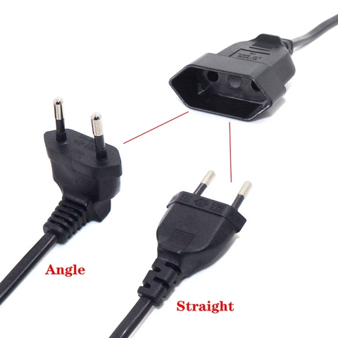 Enchufe europeo de 2 clavijas VDE a CEE7/16, cable de extensión de toma de corriente, cables de extensión en ángulo, Schuko CEE7 ► Foto 1/6