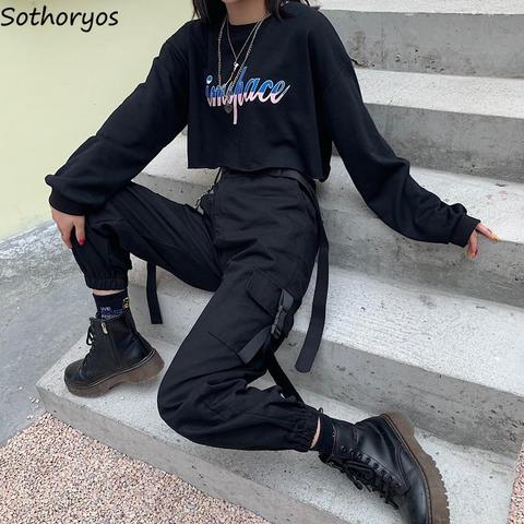 Pantalones de las mujeres BF Unisex Streetwear Hip-Hop Harajuku Mujer Pantalones todo-Partido Chic suelto 2XL suelto de cintura alta-Encuentro de nuevo ► Foto 1/6