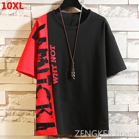 Camiseta de manga corta para hombre, camisa de talla grande extra grande, suelta, con cuello redondo, 150kg, 11XL, 10XL ► Foto 1/6