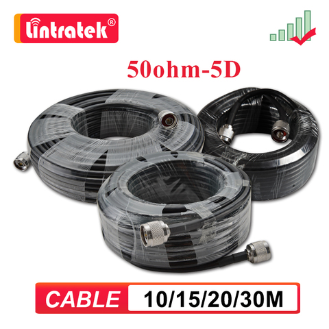 Lintratek-Cable Coaxial 5D de 10-30m, 50ohm N macho a N macho para 2G 3G 4G para móvil amplificador de señal de teléfono, repetidor amplificador ► Foto 1/6