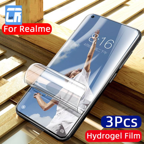 3 uds pantalla de película de hidrogel Protector para Realme 7 6 5 3 X7 X50 X2 Pro X3 C3 C2 V5 película protectora para OPPO encuentra X2 Lite no de vidrio ► Foto 1/6