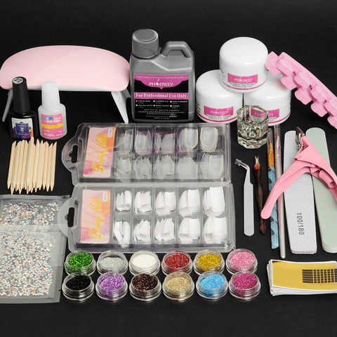 Kit de uñas acrílicas, todo para manicura, Kit completo de uñas acrílicas para profesionales ► Foto 1/6