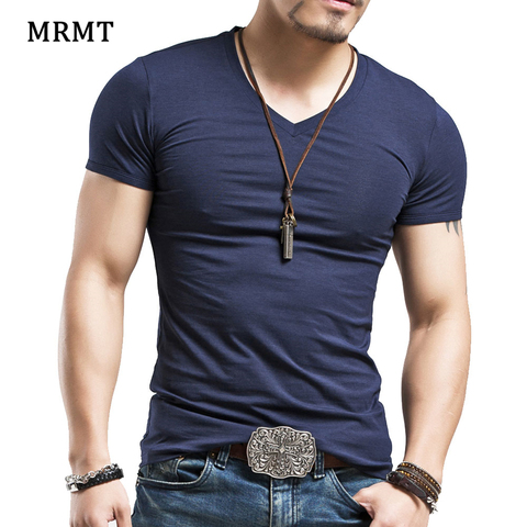Camiseta de algodón de Lycra para hombre, camisa de manga corta con cuello en v, 2022, envío gratis ► Foto 1/1