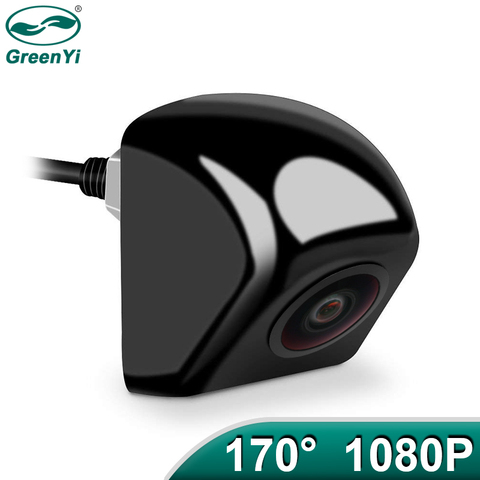 GreenYi 170 grados AHD 1920x1080P vehículo cámara de Vista trasera al revés instalar de cuerpo negro de reversa coche lente de cámara Ojo de pescado ► Foto 1/6