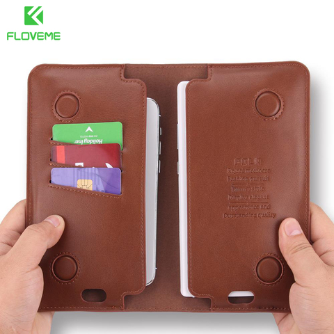 Funda plegable magnética Universal para teléfono móvil, carcasa de 7 pulgadas para iPhone 12 y 11, con ranuras para tarjetas Xiaomi, funda Retro con tapa de Color liso ► Foto 1/6