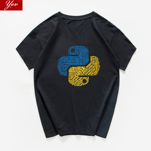 Camiseta con programador de código para hombre, camisa de Python con lenguaje de programación de ordenador, vintage, hip-hop, hipster, ropa de verano ► Foto 1/6